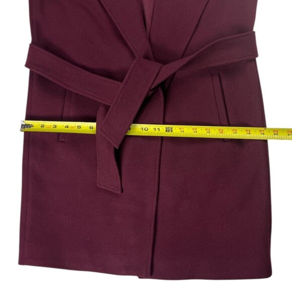 White House Black Market Sleeveless Wrap Coat Vest Shawl Collar Belted Size S/M - Picture 8 of 16